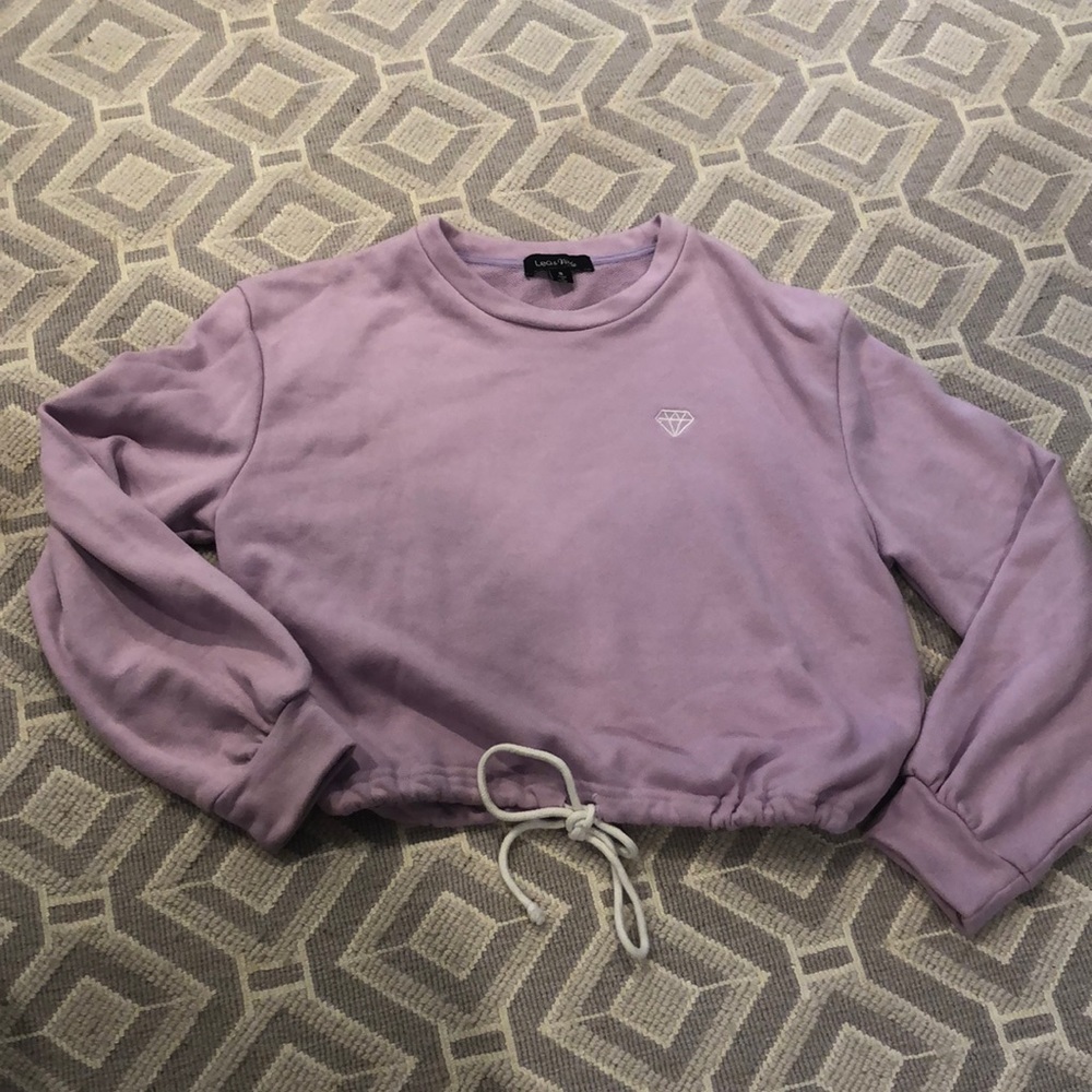 Purple cropped hoodie
